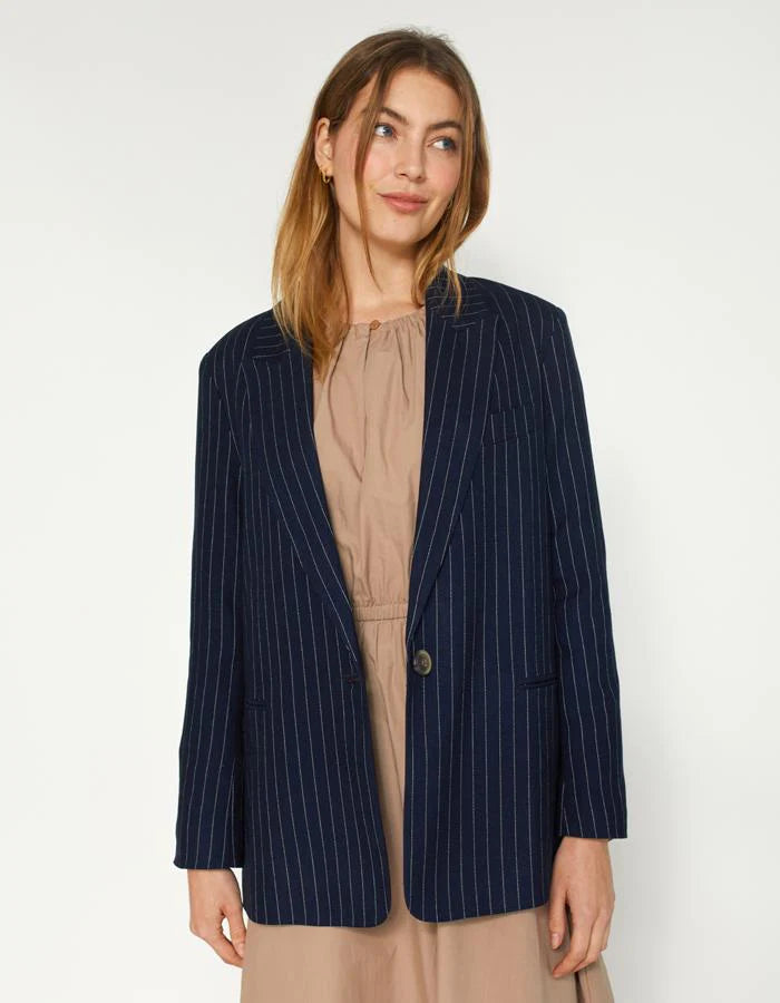 DEAR SUTTON BRYN BLAZER NAVY PINSTRIPES