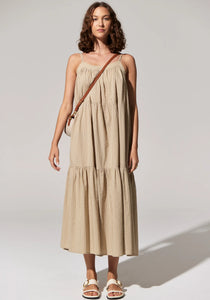 POL ACACIA SUNDRESS LIGHT KHAKI