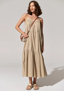 POL ACACIA SUNDRESS LIGHT KHAKI