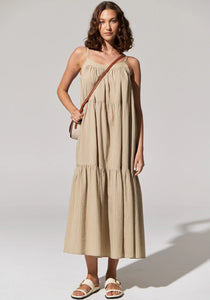 POL ACACIA SUNDRESS LIGHT KHAKI