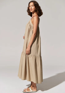 POL ACACIA SUNDRESS LIGHT KHAKI