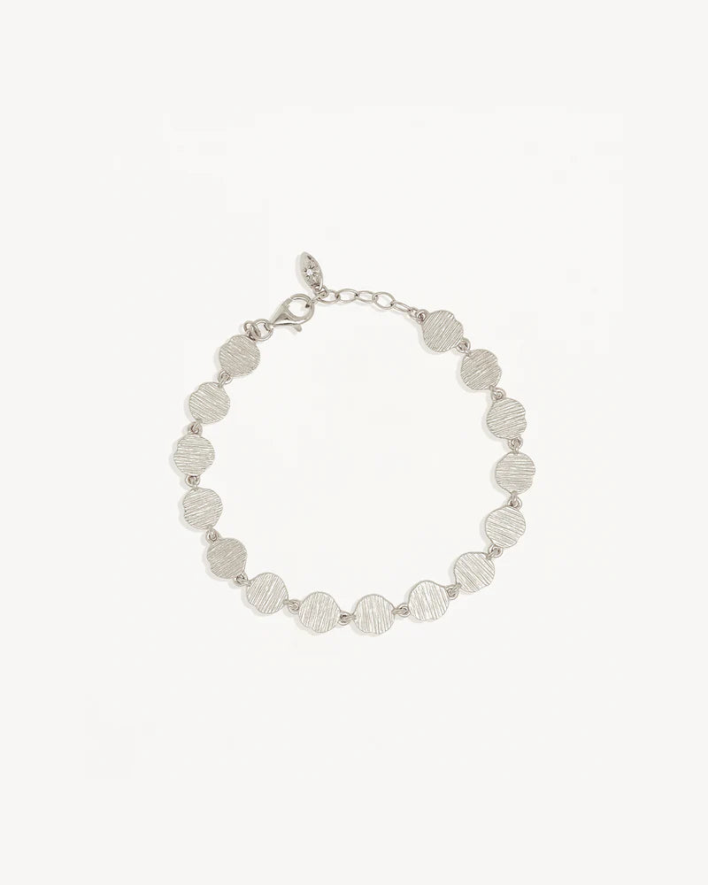 BY CHARLOTTE SILVER WOVEN LIGHT COIN BRACELET