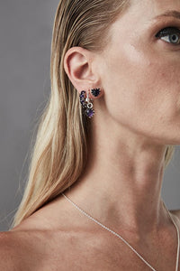 STOLEN GIRLFRIENDS CLUB SILVER LOVE ANCHOR EARRING AMETHYST