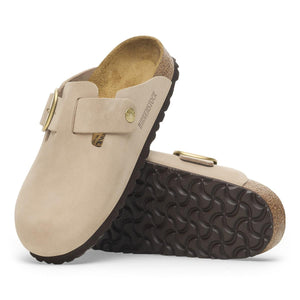 BIRKENSTOCK BOSTON BIG BUCKLE NUBUCK SANDCASTLE