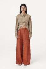 Load image into Gallery viewer, ROWIE CARLOTTA LINEN WIDE LEG PANT PAPRIKA STRIPE

