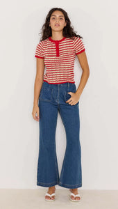 MINK PINK CHLOE STRIPE KNIT TEE