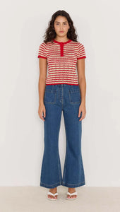 MINK PINK CHLOE STRIPE KNIT TEE