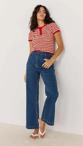 MINK PINK CHLOE STRIPE KNIT TEE