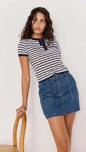 MINK PINK CHLOE STRIPE KNIT TEE