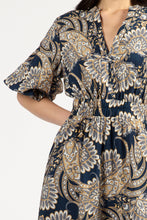 Load image into Gallery viewer, TUESDAY CRESCENT MINI DRESS NAVY PAISLEY
