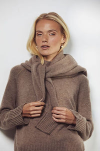 MARLOW CASHMERE FUNNEL NECK HAZELNUT