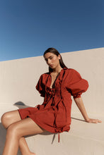Load image into Gallery viewer, ROWIE EDEN ORGANIC MINI DRESS BURGUNDY
