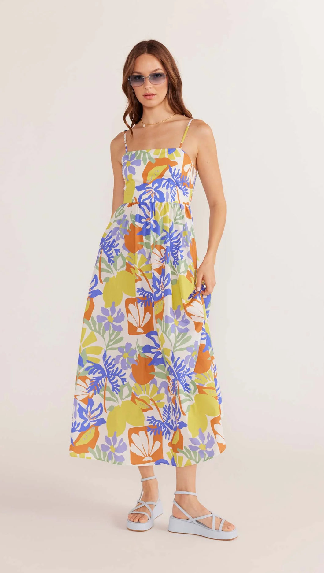 MINK PINK DAHLIA EMPIRE MIDI DRESS