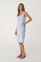 Load image into Gallery viewer, ROWIE DANDY MIDI DRESS BLUE STRIPE
