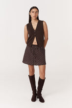 Load image into Gallery viewer, ROWIE FRANNIE SILK MINI SKIRT CACAO SPOT
