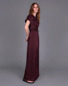 STORM DRAPE FRONT MAXI DRESS RAISIN
