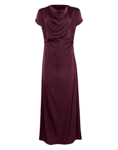 STORM DRAPE FRONT MAXI DRESS RAISIN