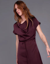 Load image into Gallery viewer, STORM DRAPE FRONT MAXI DRESS RAISIN

