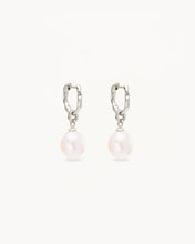 Load image into Gallery viewer, SILVER EMBRACE STILLNESS PEARL HOOPS
