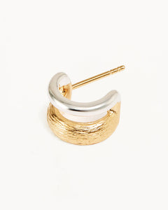BY CHARLOTTE GOLD TWO-TONE SHIELD HOOPS