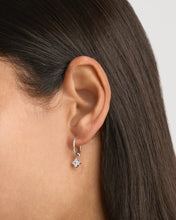 Load image into Gallery viewer, BY CHARLOTTE SILVER CRYSTAL BLOOM HOOPS
