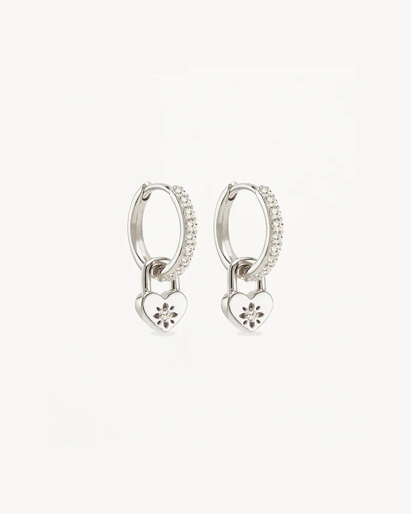 BY CHARLOTTE SILVER LOVE UNLOCKED PADLOCK HOOPS