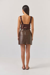 TUESDAY EMILI MINI SKIRT DARK CHOCOLATE