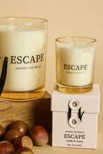 Load image into Gallery viewer, AMONG THE BRAVE ESCAPE VANILLA AMBER SOY CANDLE BEIGE

