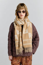 Load image into Gallery viewer, KAREN WALKER MONOGRAM JACQUARD SCARF CREAM/TAN
