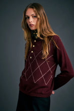 Load image into Gallery viewer, KAREN WALKER SOCIETY ARGYLE POLO BURGUNDY
