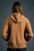 Load image into Gallery viewer, KAREN WALKER CAMPUS CABLE KNIT HOODIE TAN
