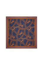 Load image into Gallery viewer, KAREN WALKER CAROUSEL CLASSIC SILK SCARF NAVY MULTI

