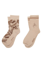 Load image into Gallery viewer, KAREN WALKER CAROUSEL SOCKS 2 PACK CREAM MULTI
