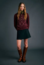 Load image into Gallery viewer, KAREN WALKER SOCIETY ARGYLE POLO BURGUNDY

