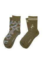 Load image into Gallery viewer, KAREN WALKER CAROUSEL SOCKS 2 PACK GREEN MULTI
