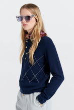 Load image into Gallery viewer, KAREN WALKER SOCIETY ARGYLE POLO NAVY
