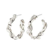 Load image into Gallery viewer, PILGRIM SUN RECYCLED TWISTED HOOPS SILVER
