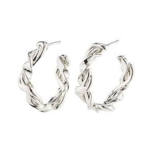 PILGRIM SUN RECYCLED TWISTED HOOPS SILVER