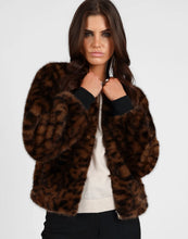 Load image into Gallery viewer, STORM FAUX ANIMAL PRINT BOMBER JACKET
