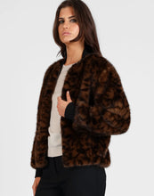 Load image into Gallery viewer, STORM FAUX ANIMAL PRINT BOMBER JACKET
