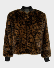 Load image into Gallery viewer, STORM FAUX ANIMAL PRINT BOMBER JACKET
