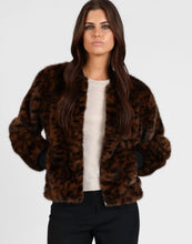 Load image into Gallery viewer, STORM FAUX ANIMAL PRINT BOMBER JACKET
