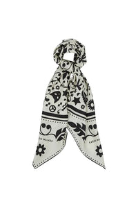 KAREN WALKER FILIGREE CLASSIC SCARF CREAM/BLACK