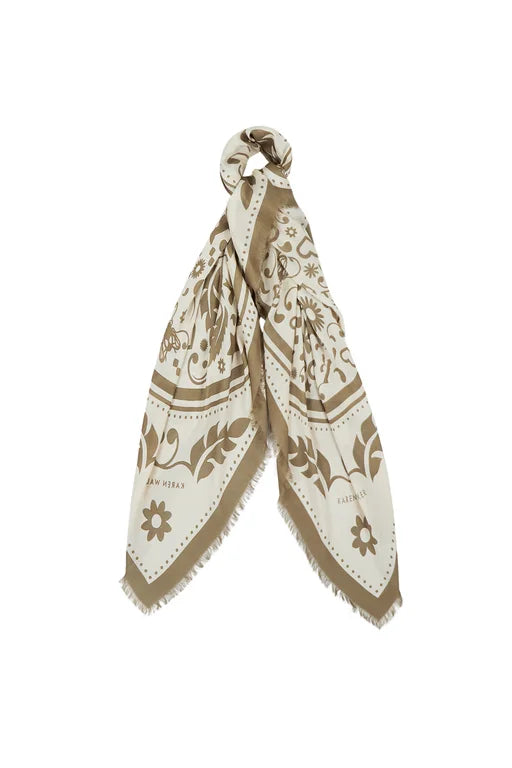 KAREN WALKER FILIGREE MODAL TWILL SCARF