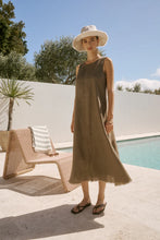 Load image into Gallery viewer, MARLOW FLORENCE LINEN DRESS KELP
