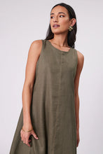 Load image into Gallery viewer, MARLOW FLORENCE LINEN DRESS KELP
