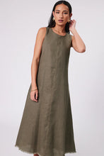 Load image into Gallery viewer, MARLOW FLORENCE LINEN DRESS KELP
