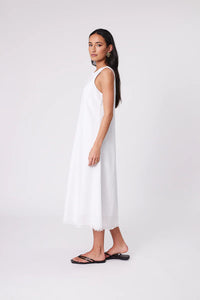 MARLOW FLORENCE LINEN DRESS WHITE