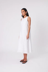 MARLOW FLORENCE LINEN DRESS WHITE