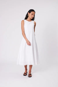 MARLOW FLORENCE LINEN DRESS WHITE